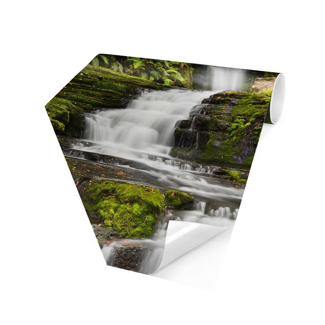 Papiers peintspanoramique hexagonal McLean Falls en Nouvelle-Zélande