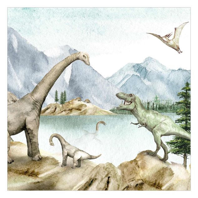 papier peint xxl Oasis préhistorique de dinosaures