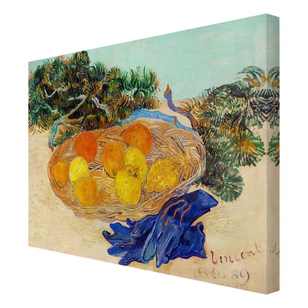 Tableau jaune Van Gogh - Nature morte aux oranges