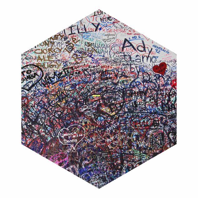 Papier peint hexagonal autocollant avec dessins - Verona - Romeo & Juliet