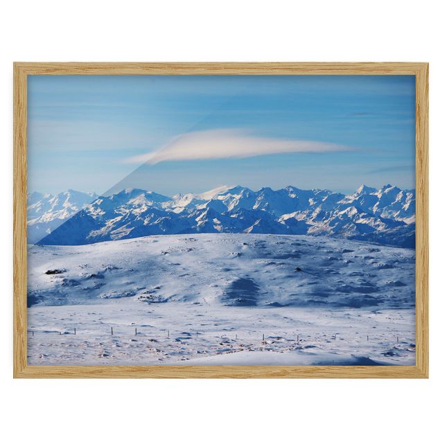 Tableaux encadrés paysage Paysage de montagne enneigé