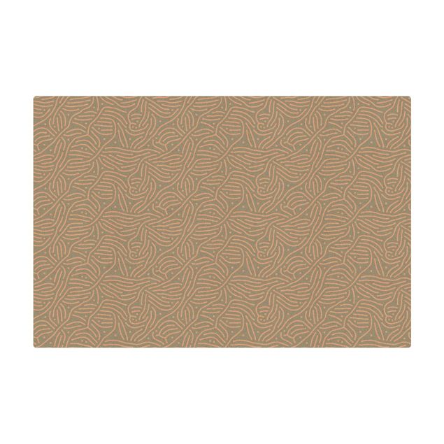 Tapis en liège - Playful Pattern With Lines And Dots In Light Blue - Format paysage 3:2