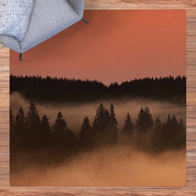 tapis contemporain Forêt brumeuse de rêve
