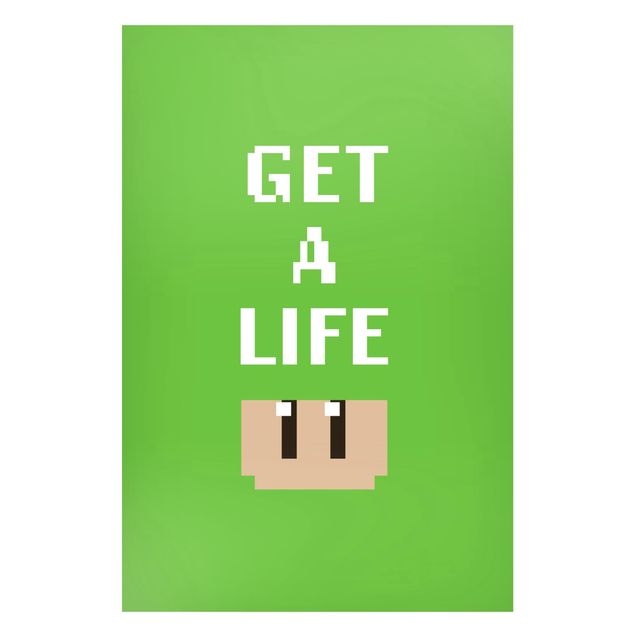 Tableaux moderne Video Game Text Get A Life In Green