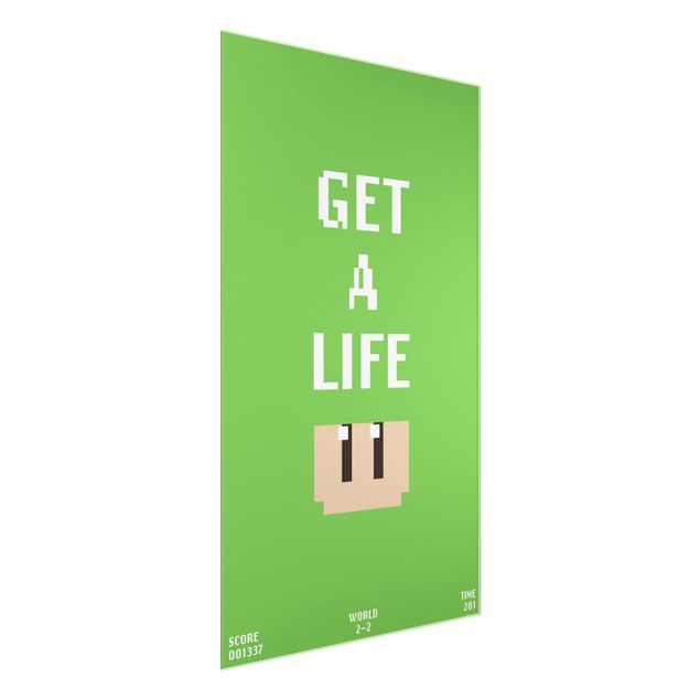 Tableau couleur vert Video Game Text Get A Life In Green