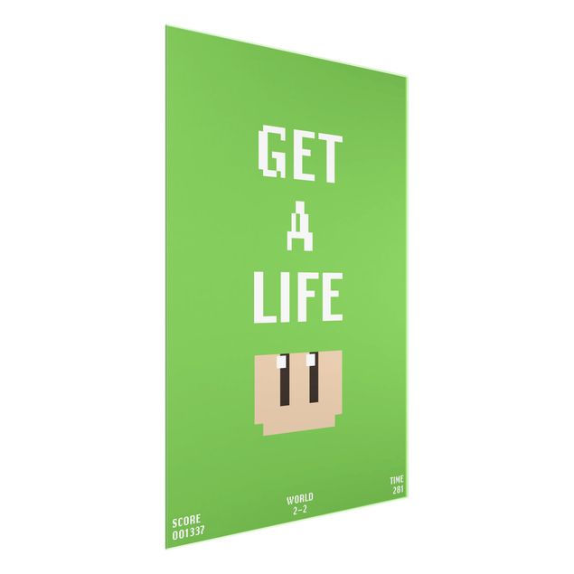 Tableau couleur vert Video Game Text Get A Life In Green