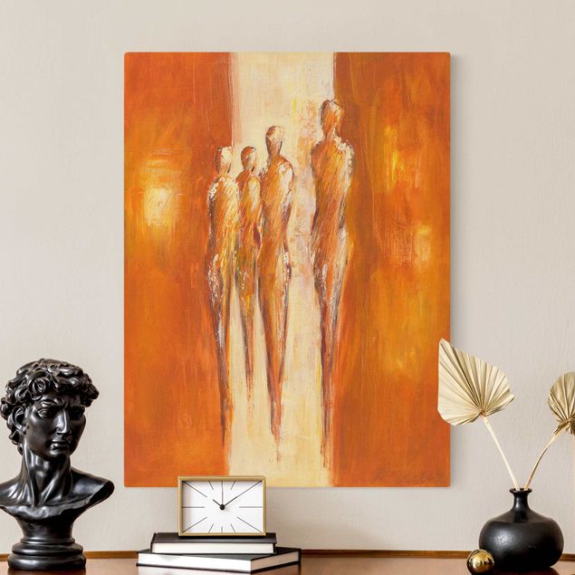Tableau moderne Four Figures In Orange 02