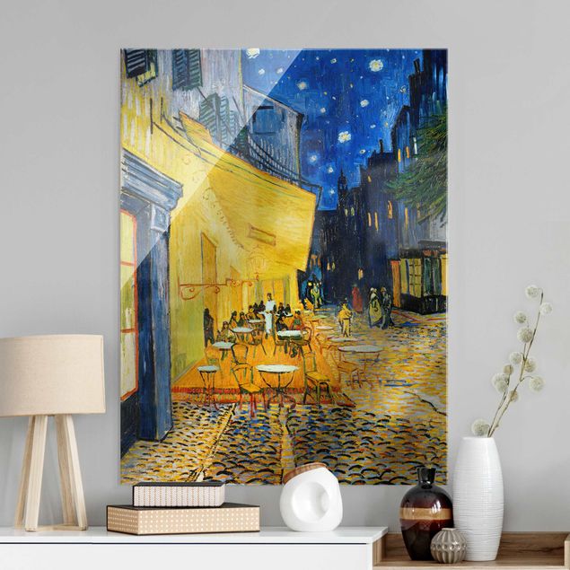 Toile impressionniste Vincent van Gogh - Terrasse de café le soir