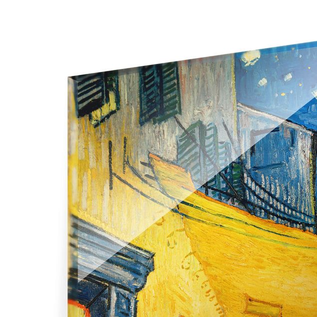 Tableaux en verre architecture & skyline Vincent van Gogh - Terrasse de café le soir