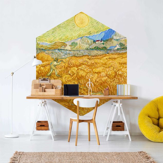 Tableau Pointillisme Vincent Van Gogh - La moisson, le champ de blé