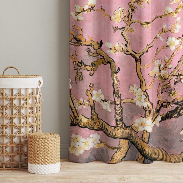 rideaux sur mesure en ligne Vincent Van Gogh - Almond Blossom In Antique Pink