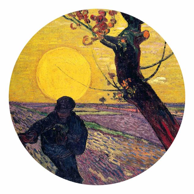 Tableau en pointillisme Vincent Van Gogh - Semeur avec soleil couchant