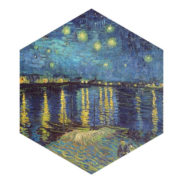 Papier peint ciel nuage Vincent Van Gogh - Nuit étoilée au-dessus du Rhône