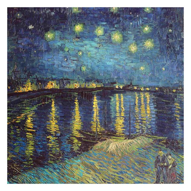 Papier peint ciel nuage Vincent Van Gogh - Nuit étoilée au-dessus du Rhône