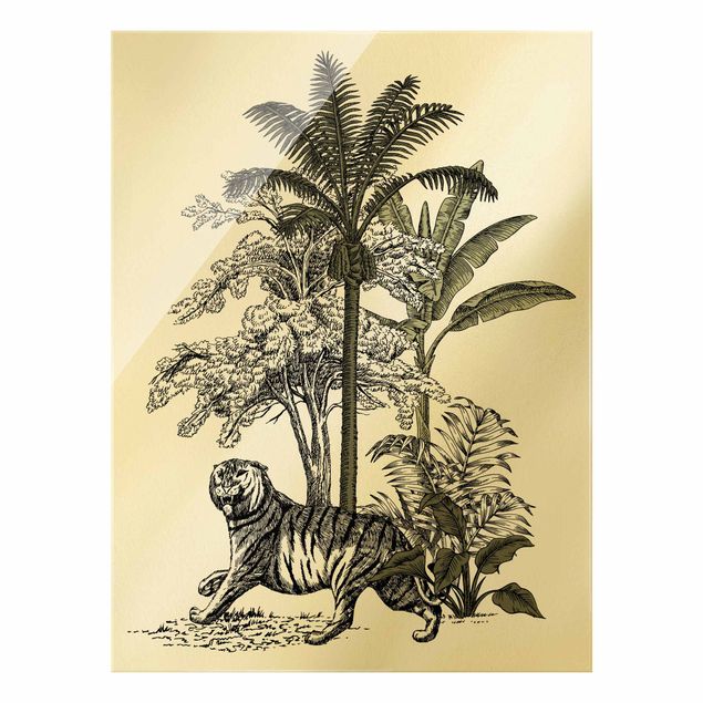 Tableaux fleurs Illustration vintage - Tigre fier