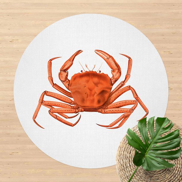 tapis extérieur Illustration vintage Crabe Rouge