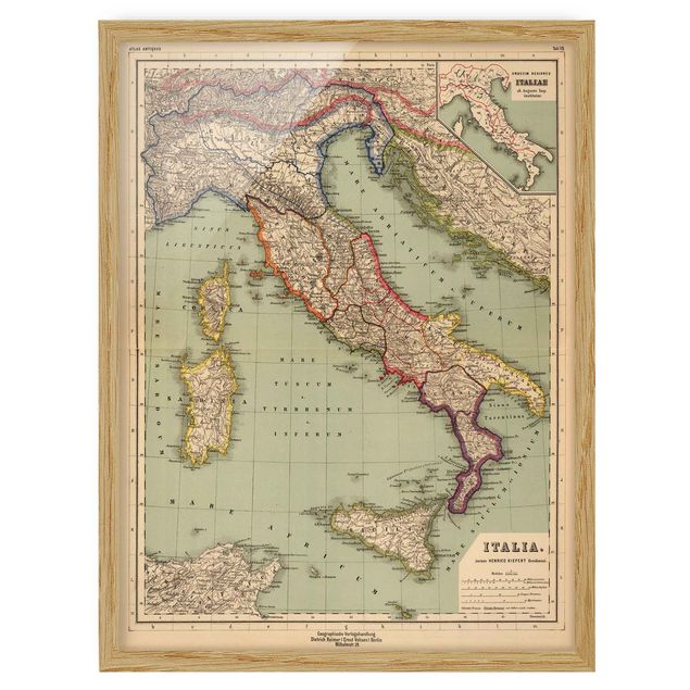 Tableaux mappemonde Tableau Vintage Italie