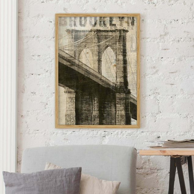 Cadre New York Vintage NY Brooklyn Bridge