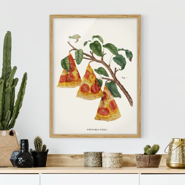 Déco murale cuisine Plante vintage - Pizza