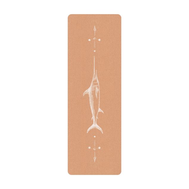 Tapis de yoga - Vintage Swordfish White