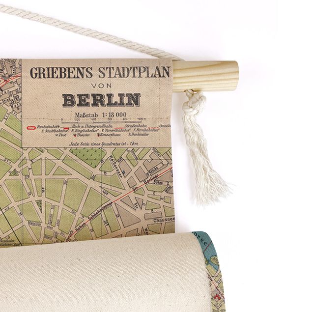 Tapis mur Vintage Map Of Berlin