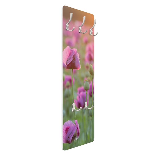 Porte-manteau - Purple Poppy Flower Meadow In Spring