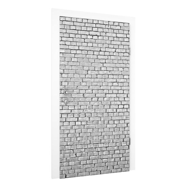 Papier peint brique Brick Wallpaper Black And White