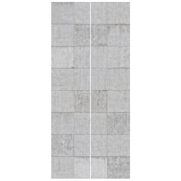 Tapisserie moderne Brique de béton aspect gris