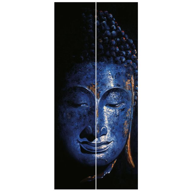Papier peint bleu Bouddha de Delhi