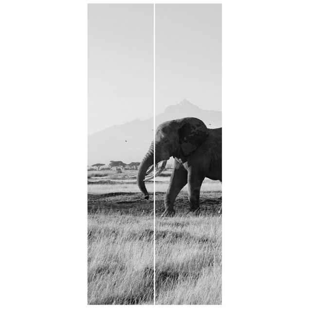 Papiers peints afrique Elephants In Front Of The Kilimanjaro In Kenya II