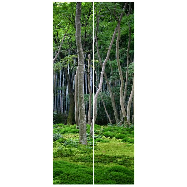 Papiers peints pour portes forêt Forêt japonaise