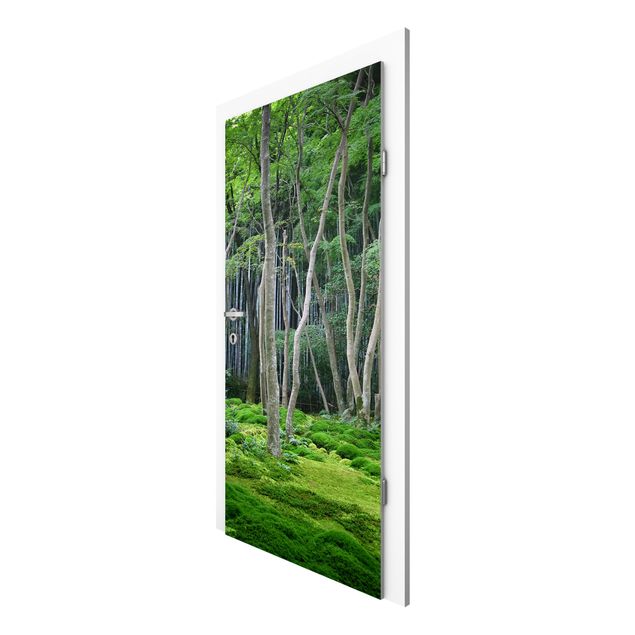 Papiers peints pour portes paysage Forêt japonaise