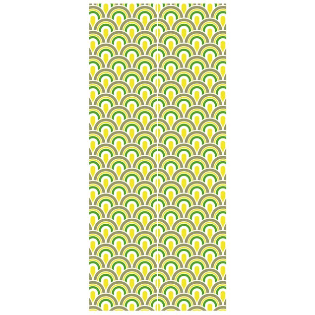 Papiers peints pour portes chambre enfant No.TA99 Retro Pattern Green-Yellow
