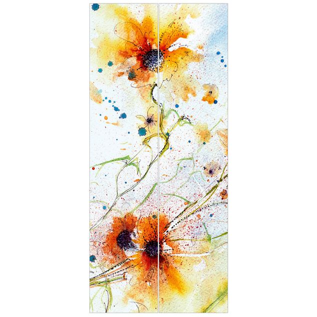 Tapisserie moderne Painted Flowers