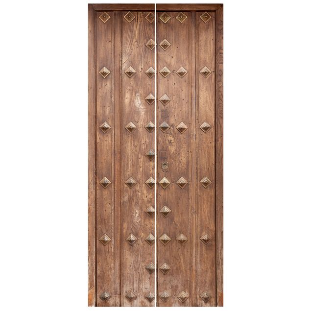 papier peint graphique Porte espagnole rustique en bois