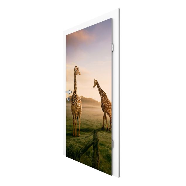 Papier peint panoramique girafe Surreal Giraffes