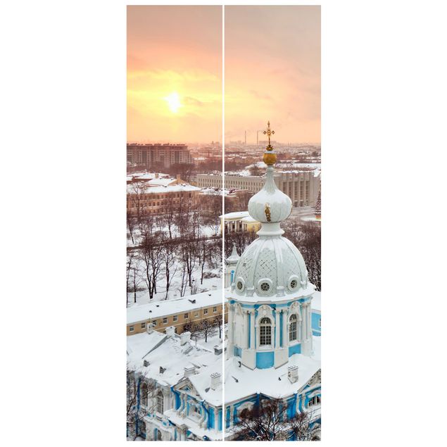 Papier peint panoramique ville L'hiver à Saint-Pétersbourg