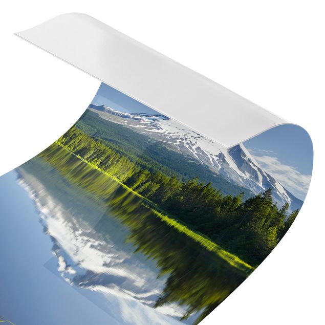 Revêtement mural de douche - Volcano With Water Reflection