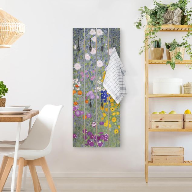 Porte-manteaux muraux avec fleurs Gustav Klimt - Jardin de cottage
