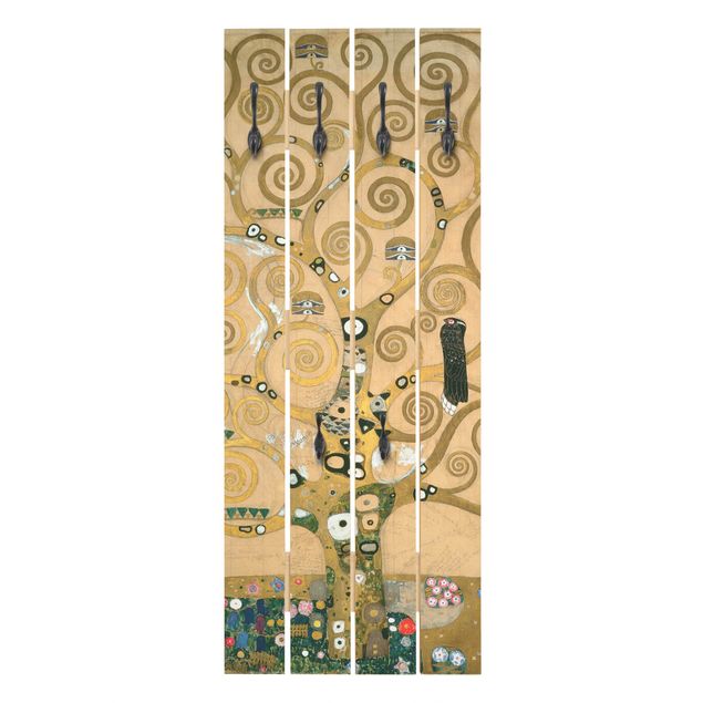 Porte manteau mural shabby chic Gustav Klimt - L'arbre de vie