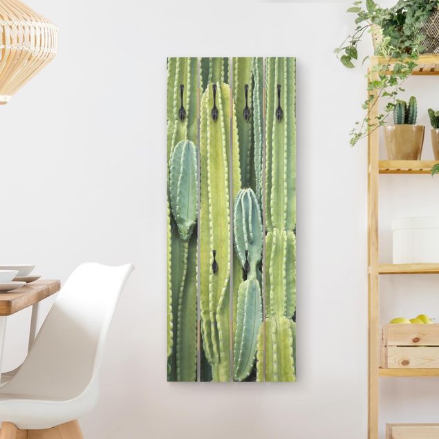 Porte-manteaux muraux avec fleurs Mur de cactus