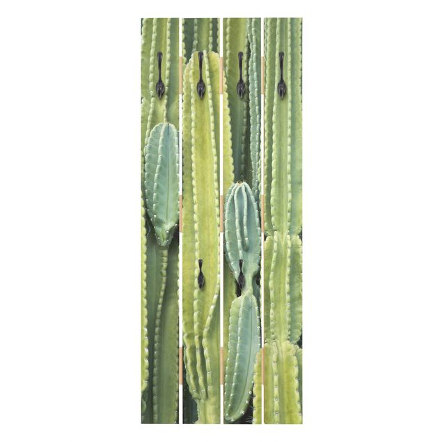 Porte-manteaux muraux verts Mur de cactus