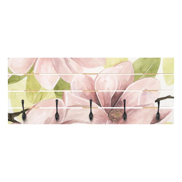 Porte manteau mural rose Magnolia Blushing II