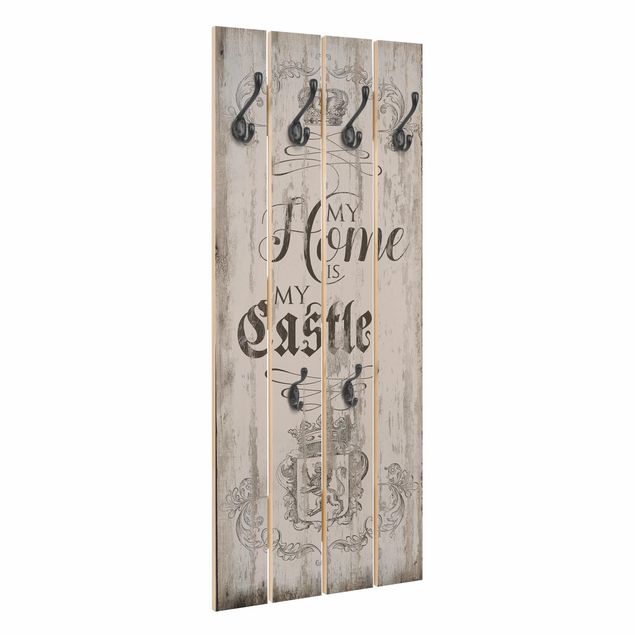 Porte manteau entree My Home is my Castle - Ma maison-château