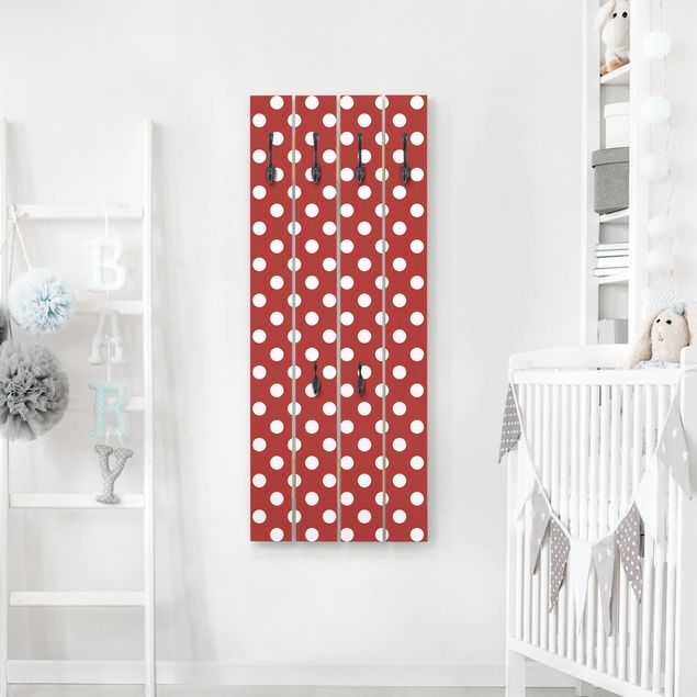 Porte manteau mural shabby chic No.DS92 Dot Design Girly Rouge