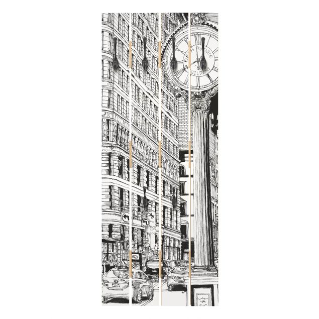 Porte-manteaux muraux beiges City Study - Flatiron Building
