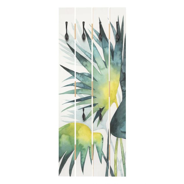 Porte-manteaux muraux verts Tropical Foliage - Fan Palm