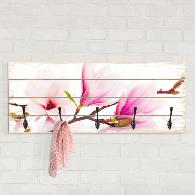Porte-manteaux muraux avec fleurs Délicate branche de magnolia