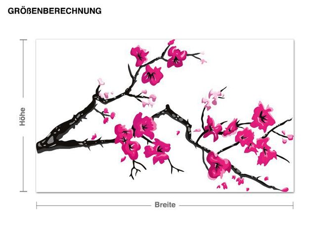Sticker mural fleurs Branche de fleurs de cerisier