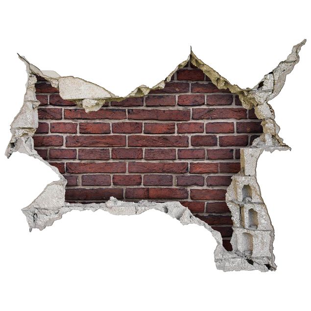 Stickers muraux 3d Brick Wall Red
